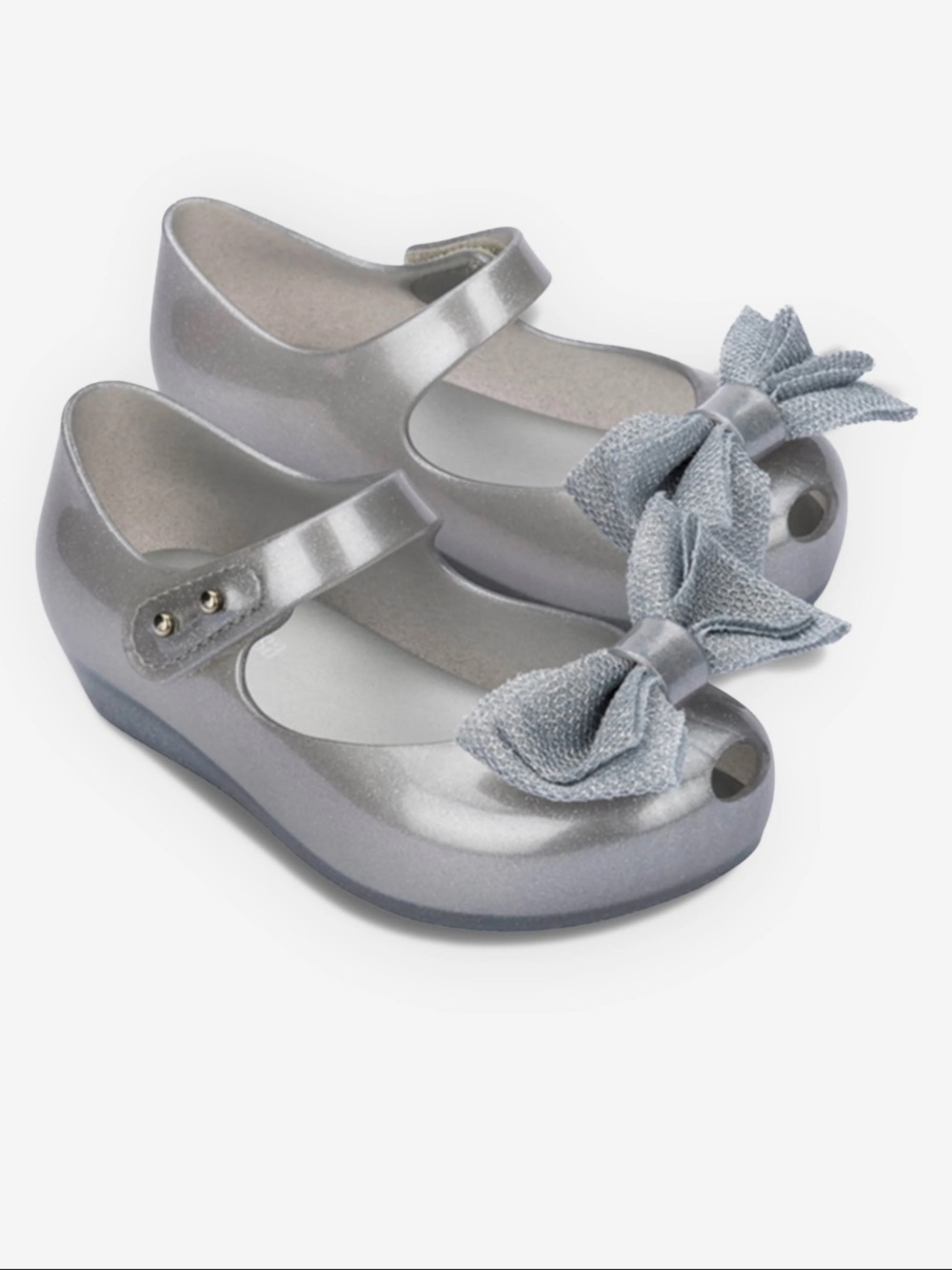 Mini Melissa UltraGirl Sweet XII Metallic Silver Mary Jane with box - size 9